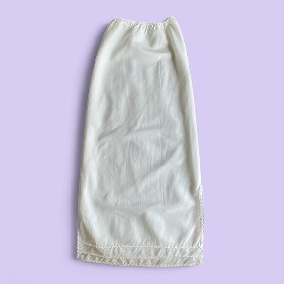 Vintage Embroidered White Slip Skirt | The Snip-It | Size S - Picture 1 of 6